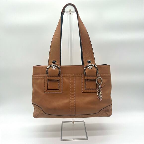 COACH Bag Charm Keychain, Pink Yellow and White Letter Cs - Picture 4 of 5